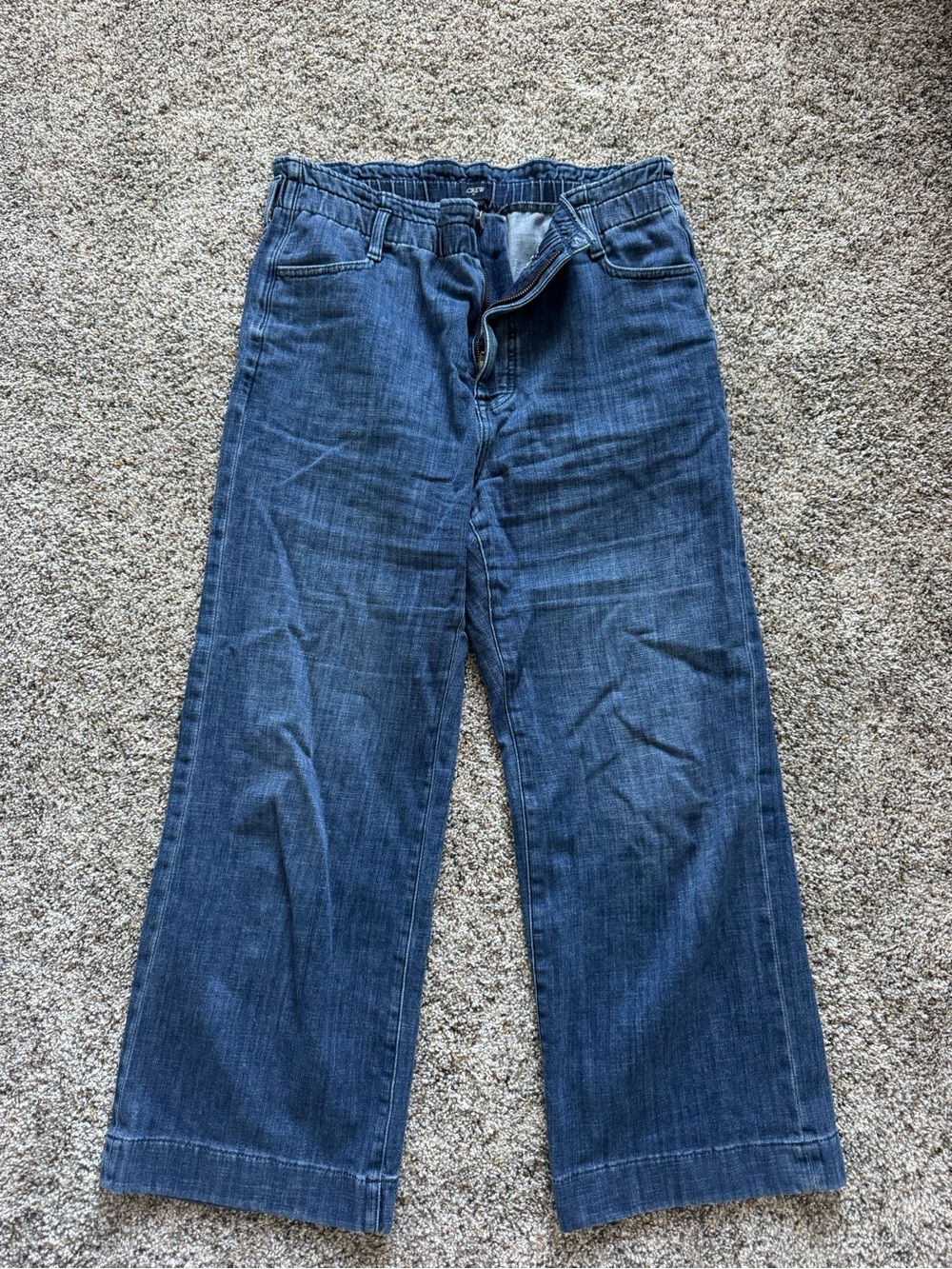 J. Crew Relaxed Wide-Leg Jeans in Blue Denim